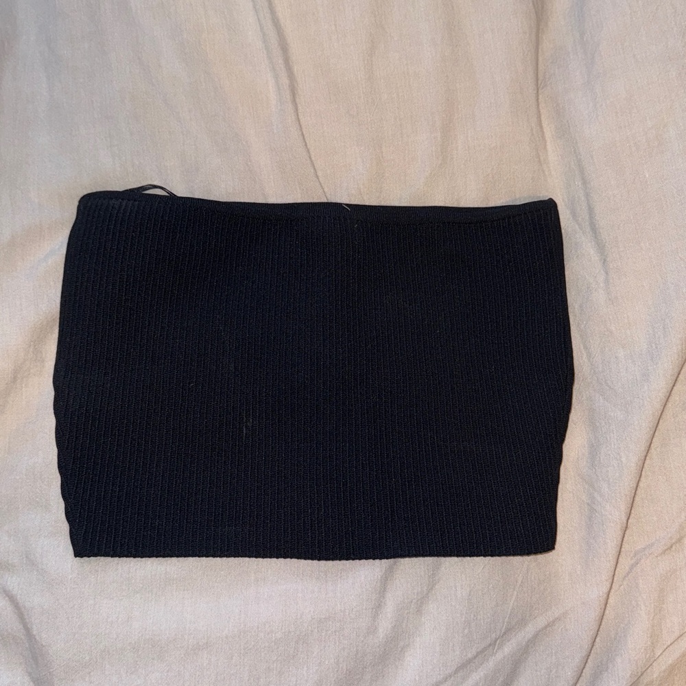 Black Ribbed Tube Top